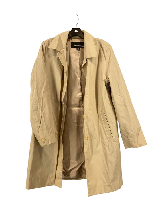 Coat Raincoat By Weatherproof In Tan, Size: M