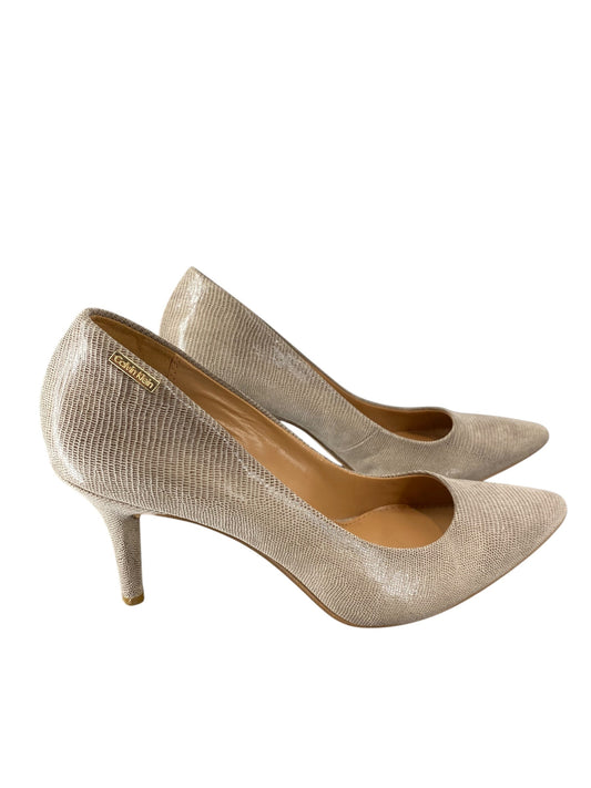 Shoes Heels Kitten By Calvin Klein In Beige, Size: 7.5