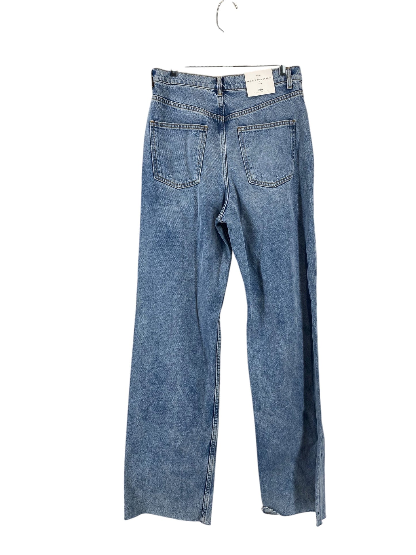 Jeans Wide Leg By Zara In Blue Denim, Size: 8