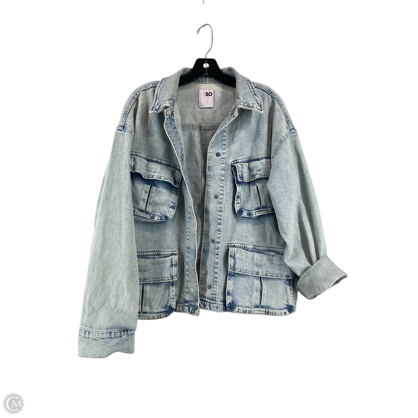 Jacket Denim By So In Blue Denim, Size: M