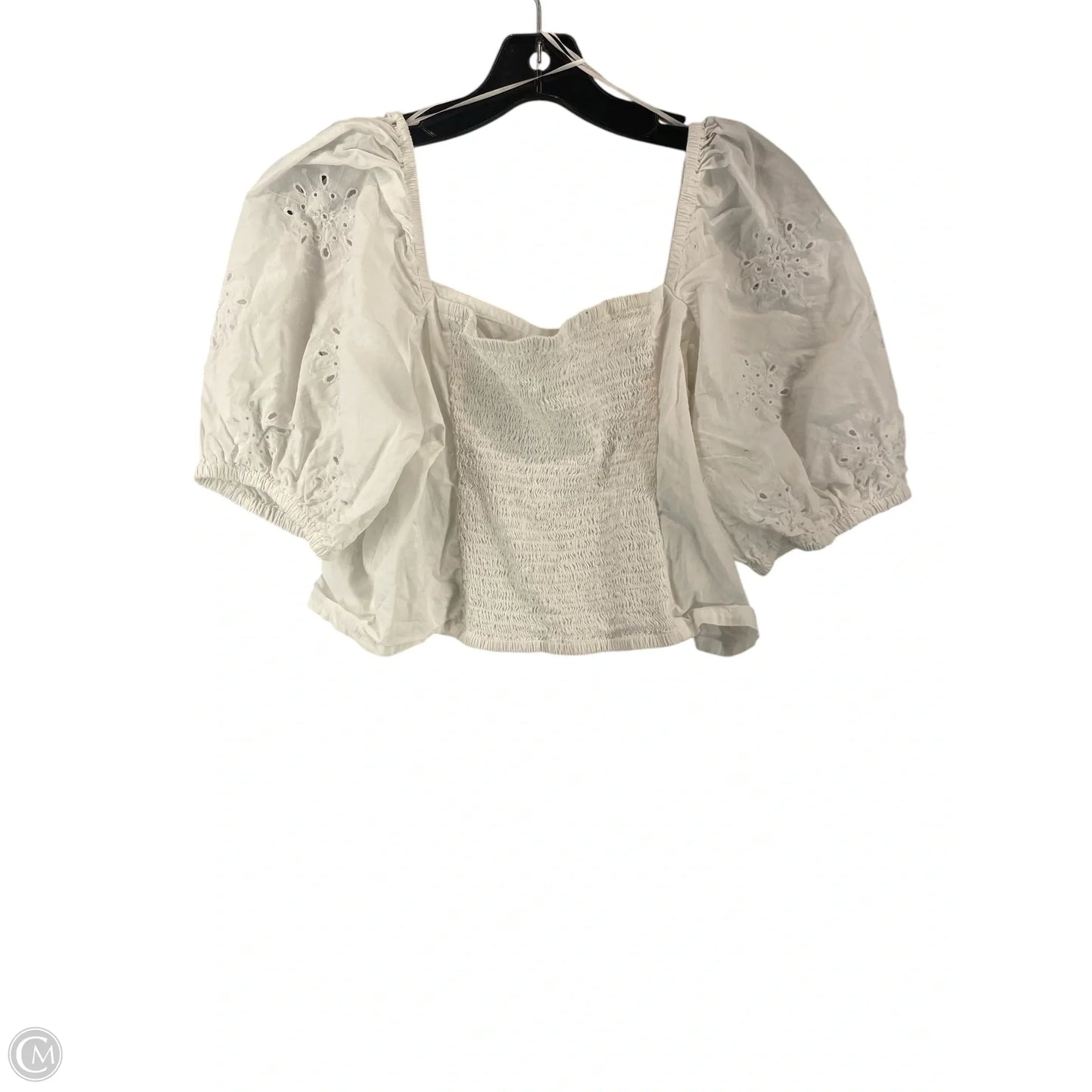 Top Short Sleeve By H&m In White, Size: L
