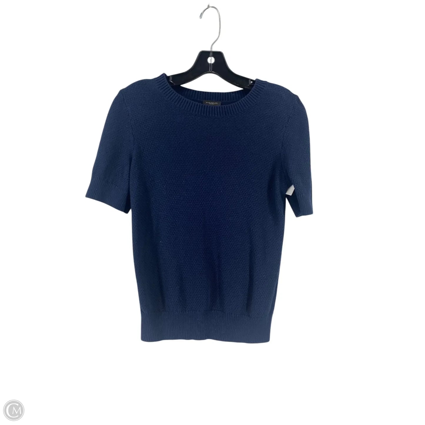 Top Short Sleeve By Ann Taylor In Navy, Size: S