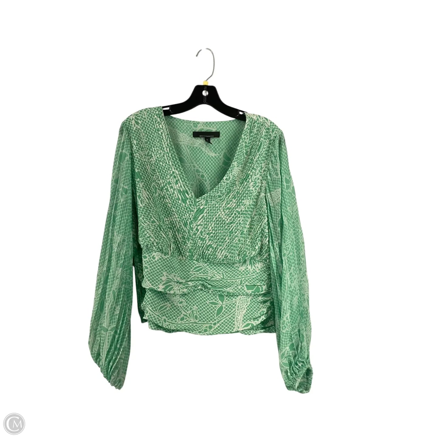 Top Long Sleeve By White House Black Market In Green, Size: 14