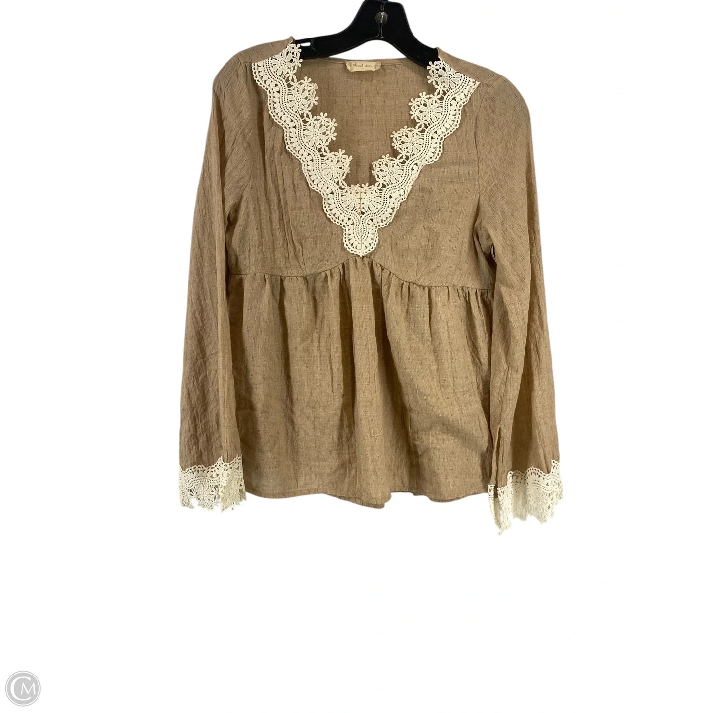 Top Long Sleeve By Altard State In Tan, Size: S