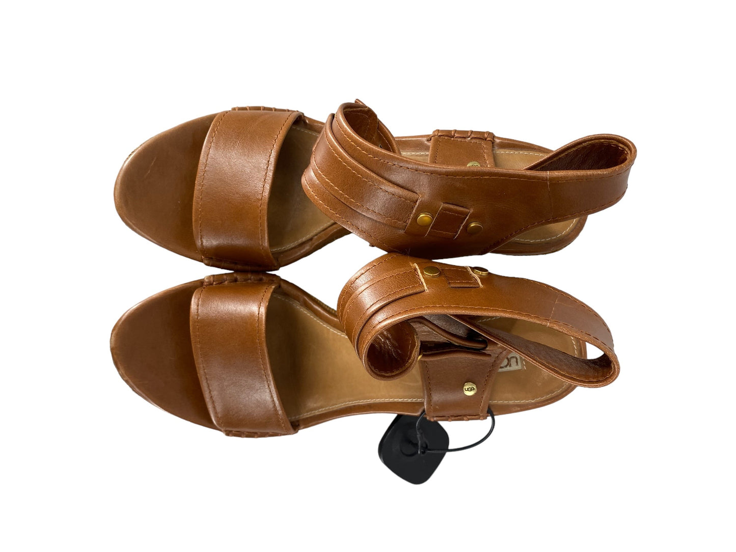 Brown Sandals Heels Platform Ugg, Size 10