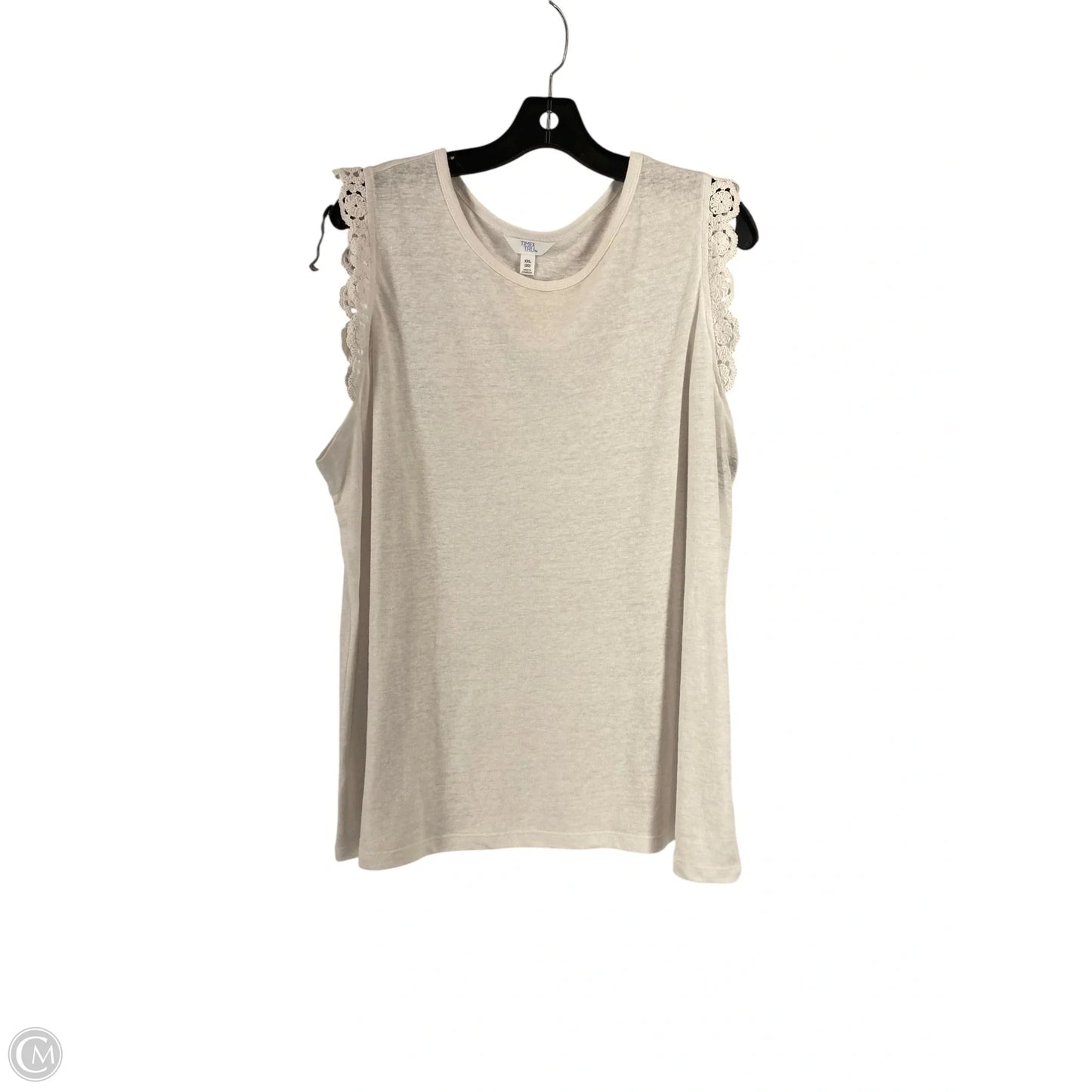 Top Sleeveless By Time And Tru In White, Size: 2x