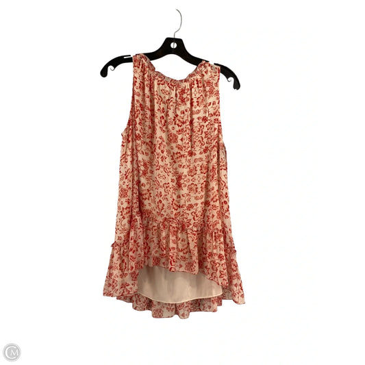 Top Sleeveless By Sophie Max In Red & White, Size: M
