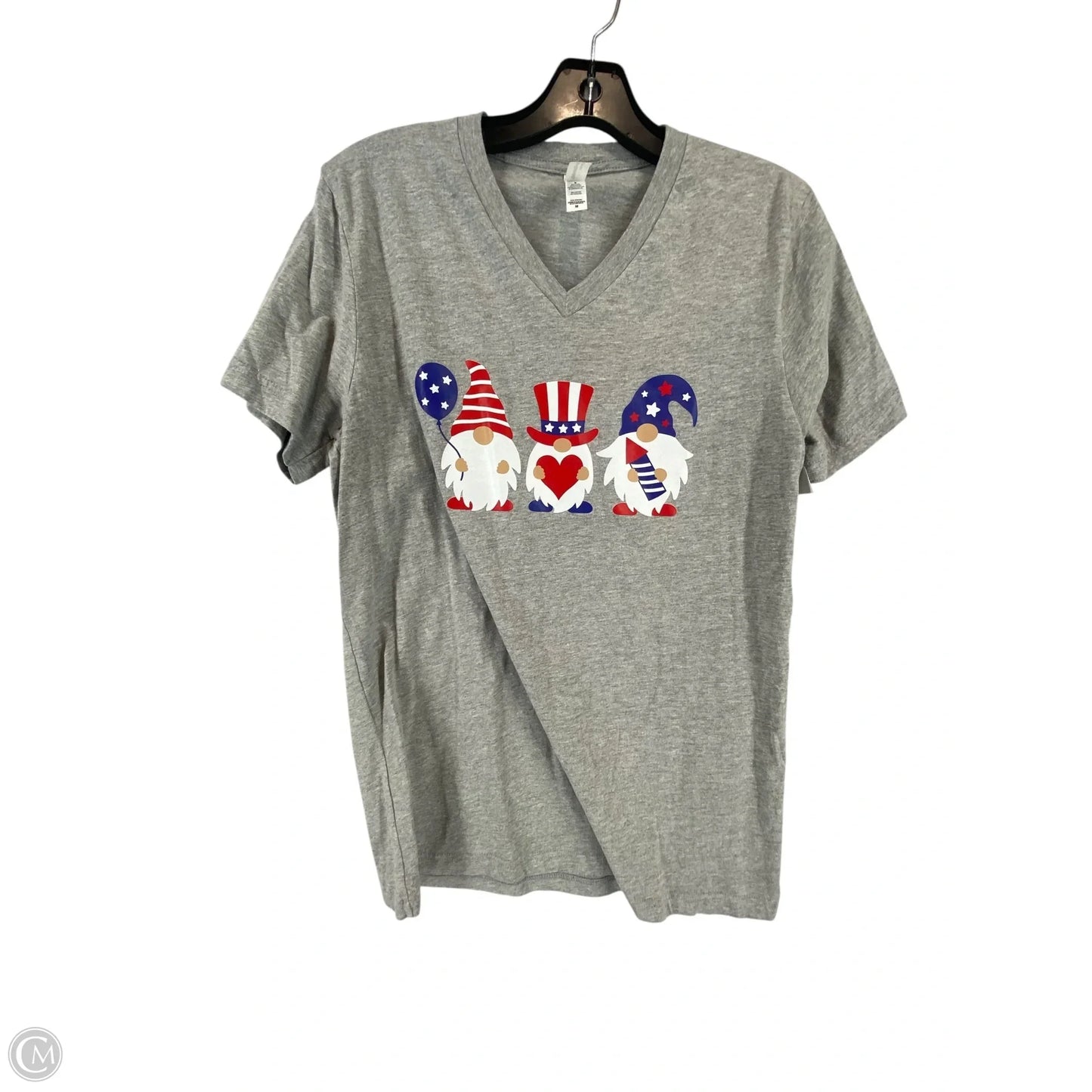 Top Short Sleeve By Bella + Canvas In Grey, Size: M