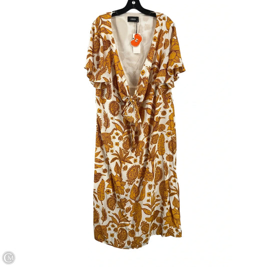 Dress Casual Maxi By Cme In White & Yellow, Size: 3x