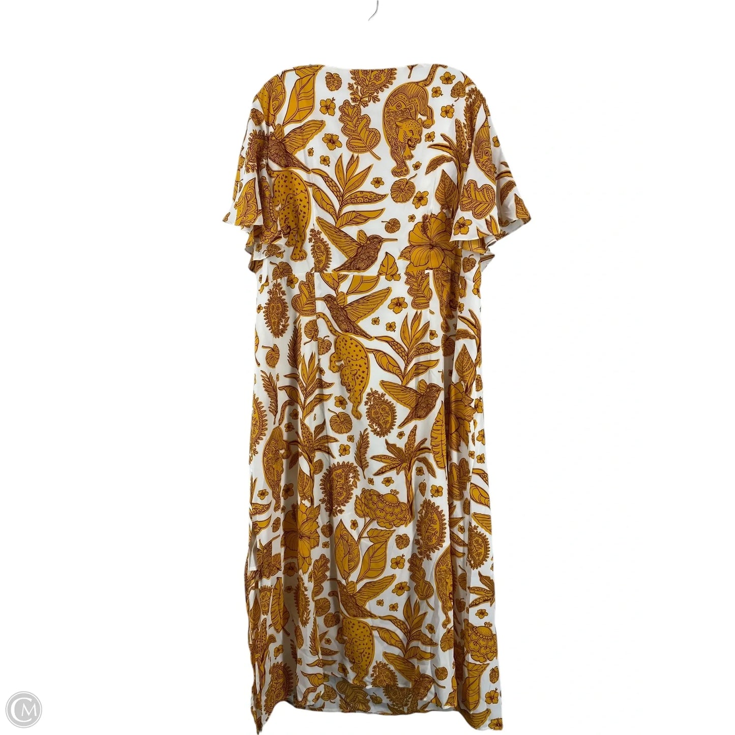Dress Casual Maxi By Cme In White & Yellow, Size: 3x