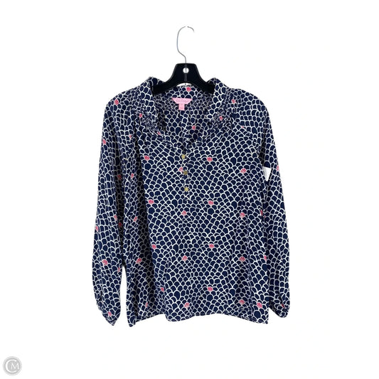 Top Long Sleeve Designer By Lilly Pulitzer In Navy, Size: 2