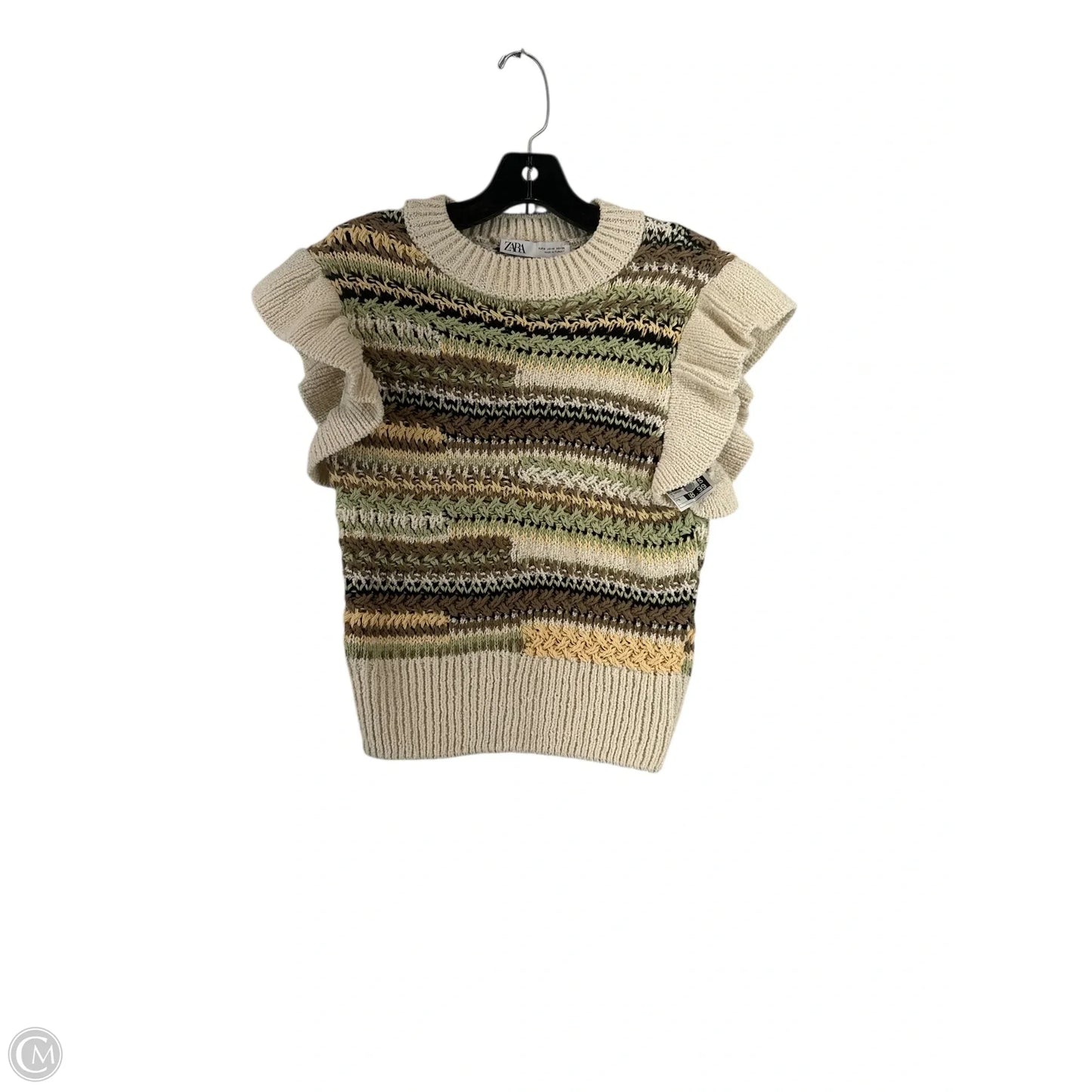 Top Sleeveless By Zara In Tan, Size: M