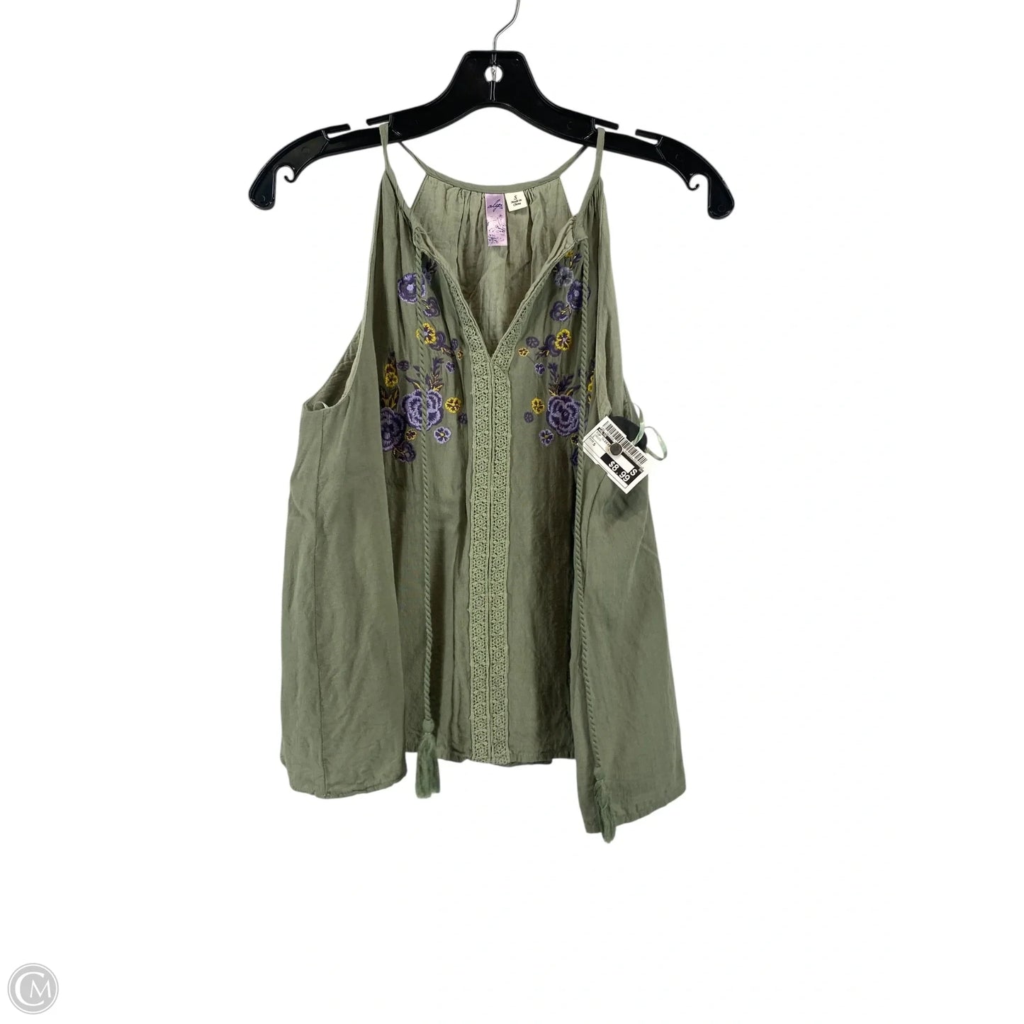 Top Sleeveless By Alya In Green, Size: S