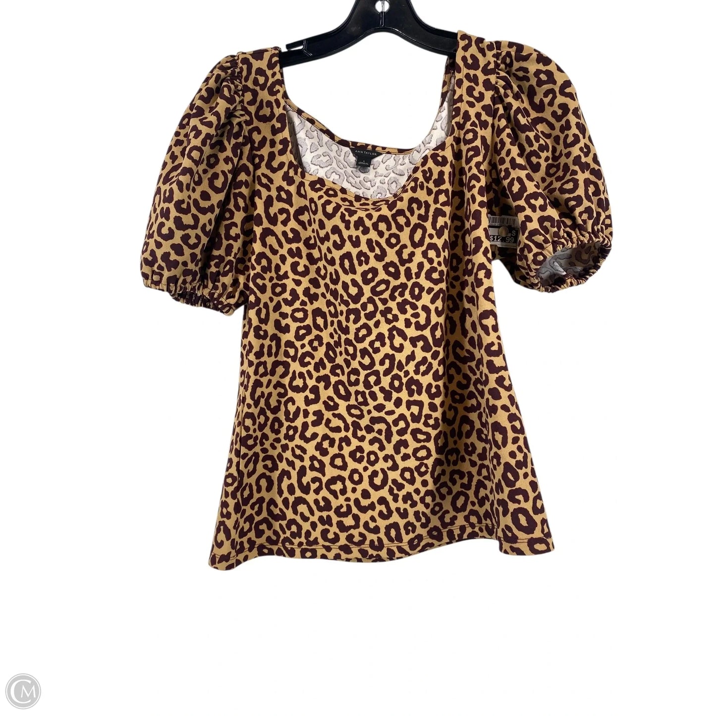 Top Short Sleeve By Ann Taylor In Animal Print, Size: S