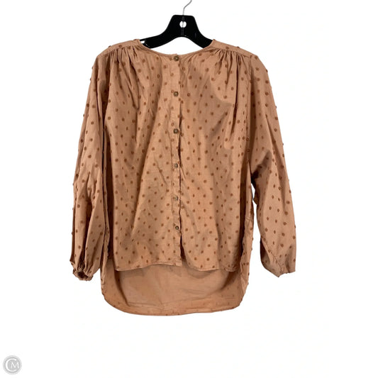 Top Long Sleeve By Zara In Brown, Size: Xs