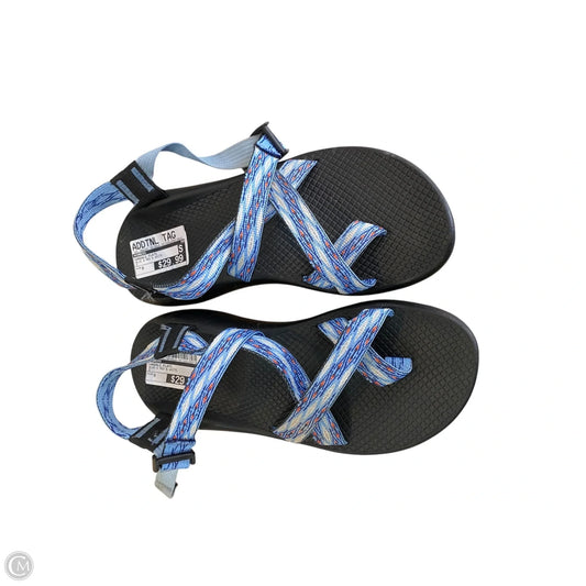 Sandals Flats By Chacos In Blue & Red & White, Size: 9