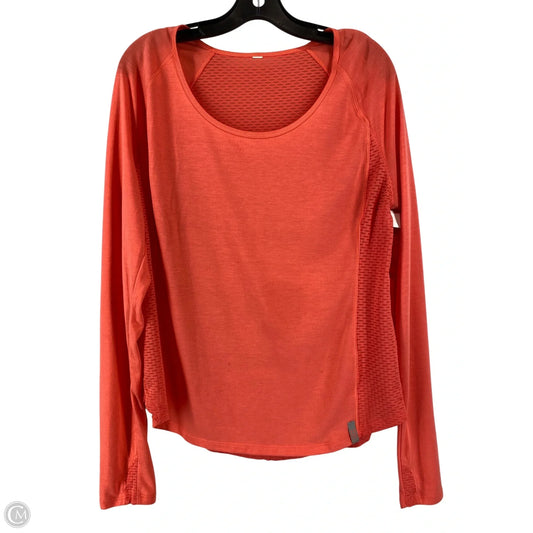 Athletic Top Long Sleeve Crewneck By Under Armour In Coral, Size: Xl