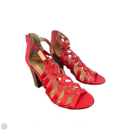 Sandals Heels Block By Xoxo In Red, Size: 7.5