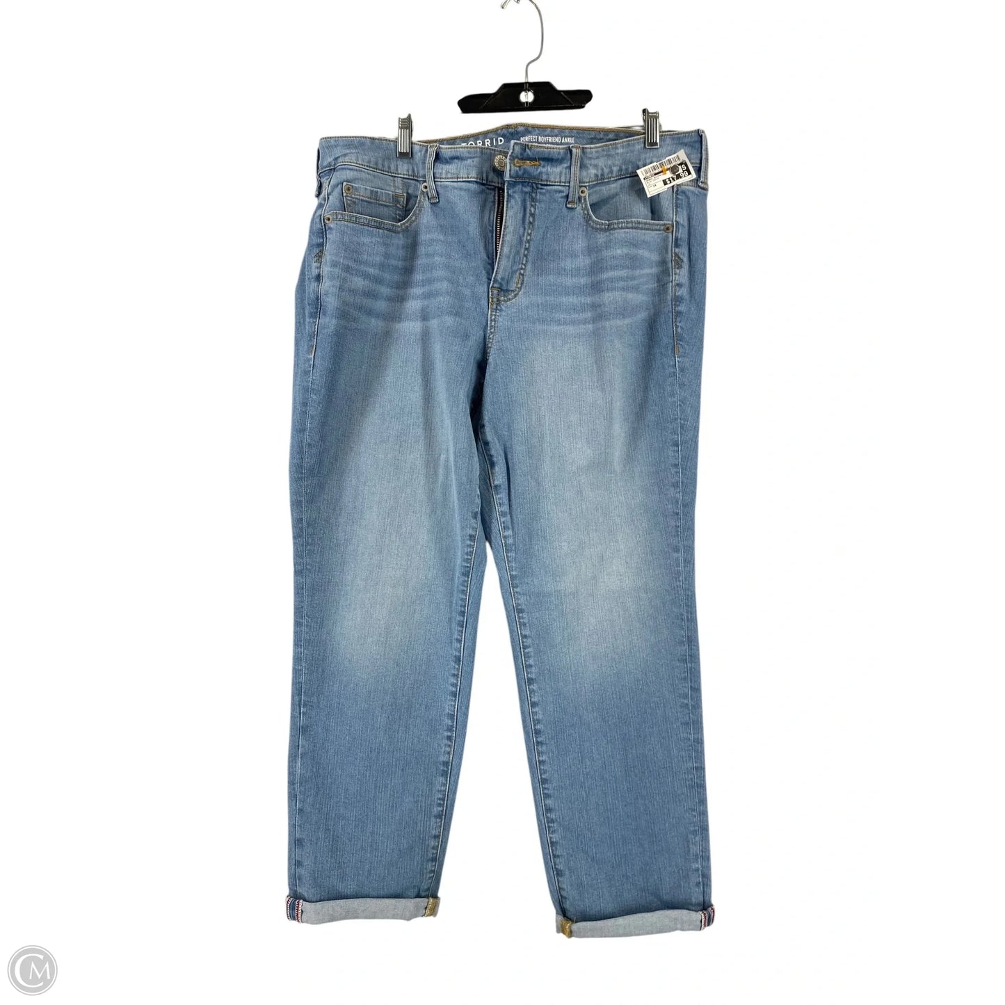 Jeans Boyfriend By Torrid In Blue Denim, Size: 14