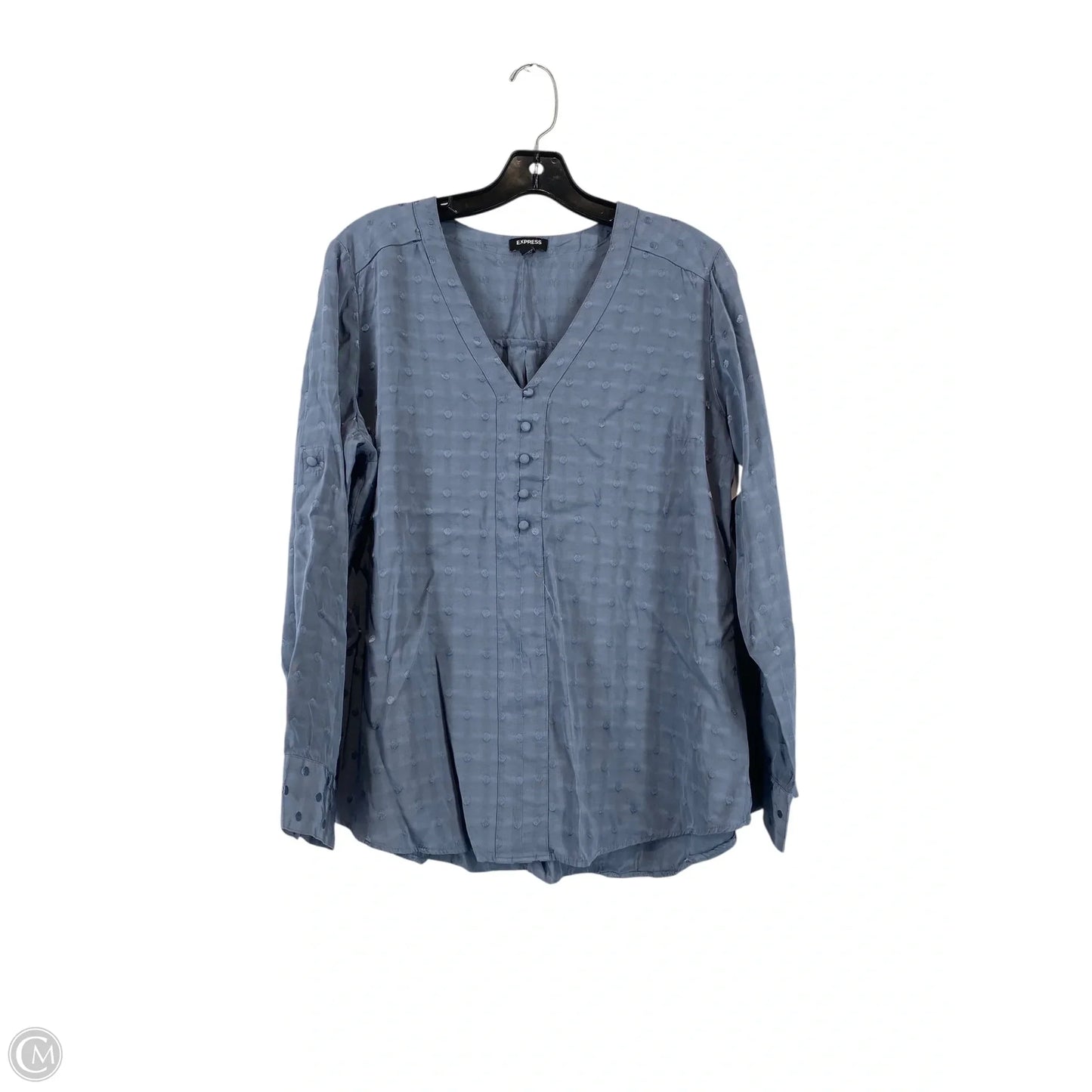 Top Long Sleeve By Express In Blue, Size: L