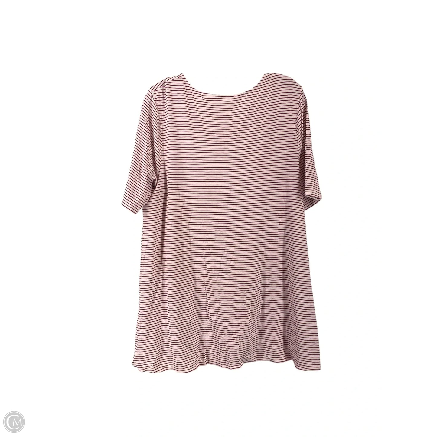 Top Short Sleeve By Chicos In Striped Pattern, Size: 2