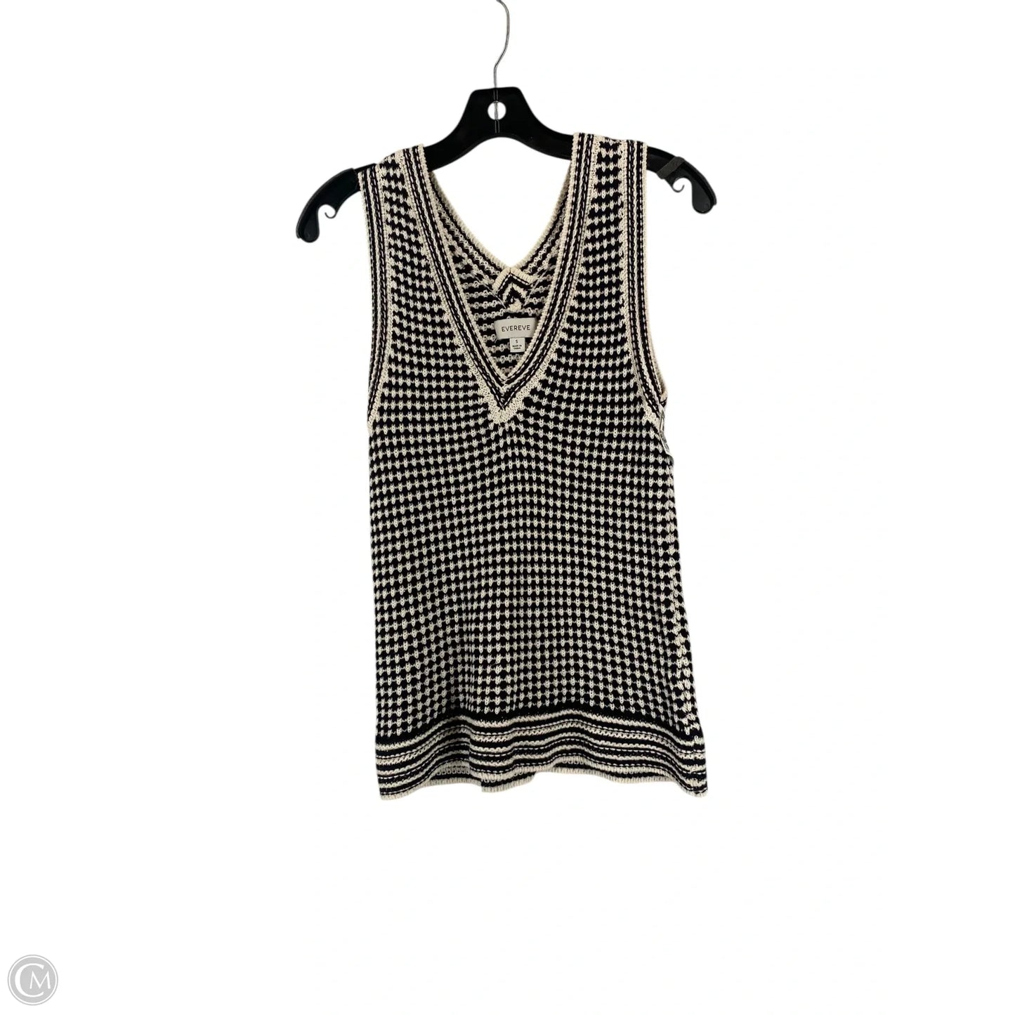 Vest Sweater By Evereve In Black & White, Size: S