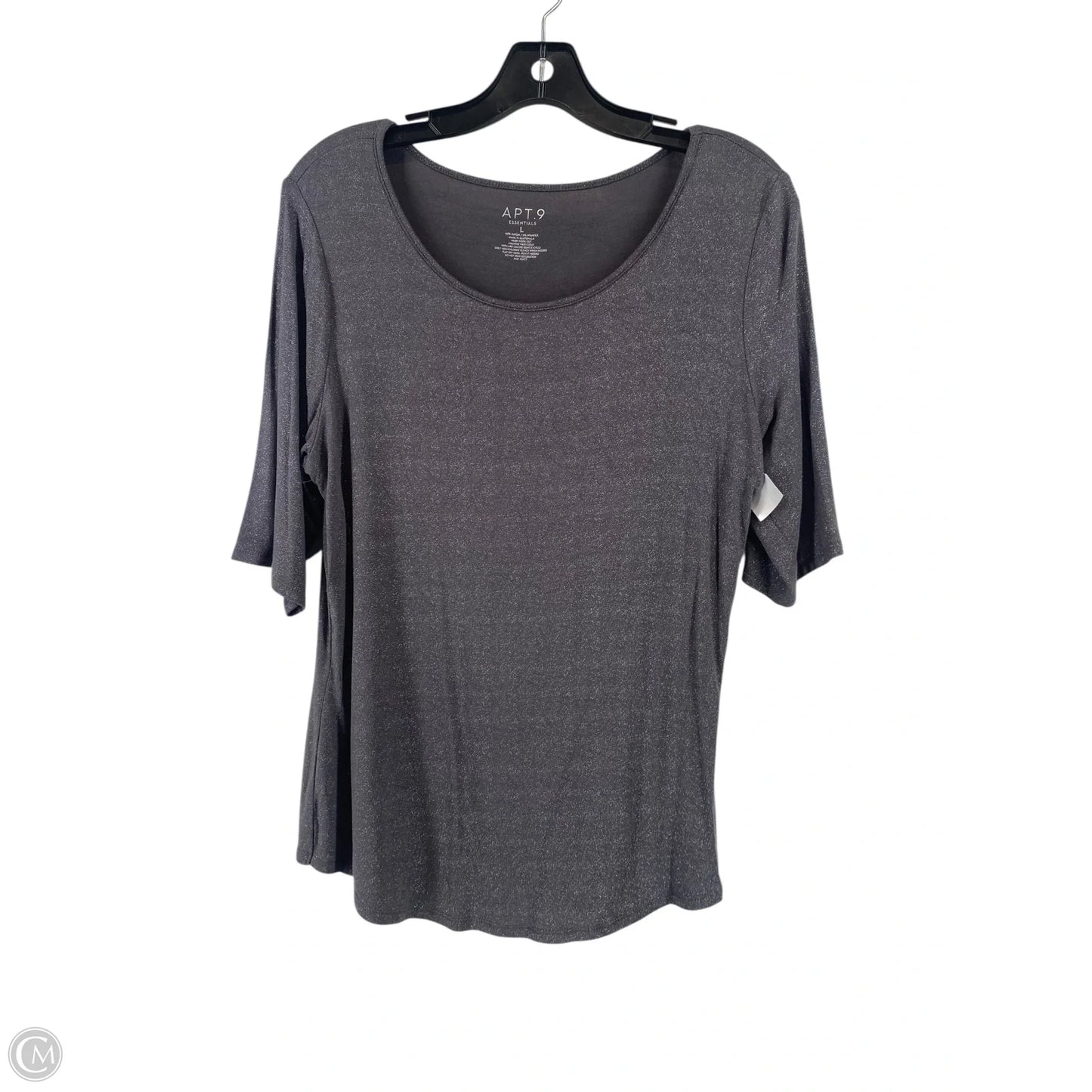 Top Short Sleeve By Apt 9 In Grey, Size: L