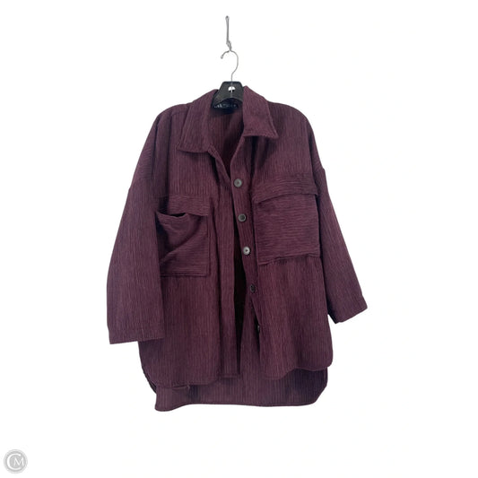 Jacket Shirt By Zara In Purple, Size: M