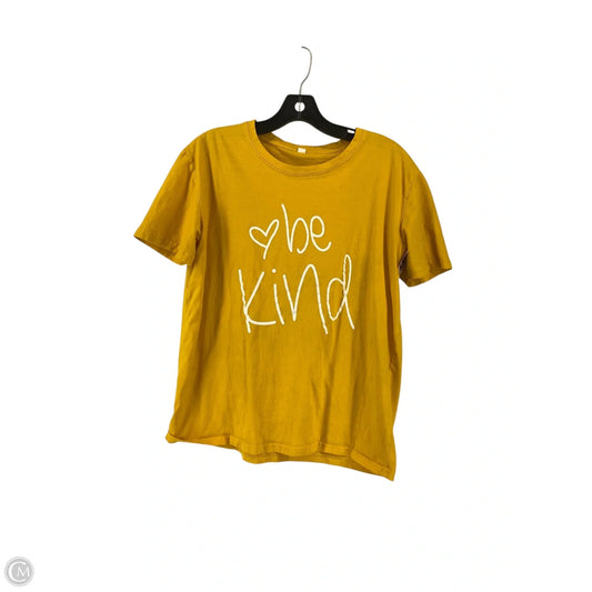 Top Short Sleeve By Cmf In Yellow, Size: L