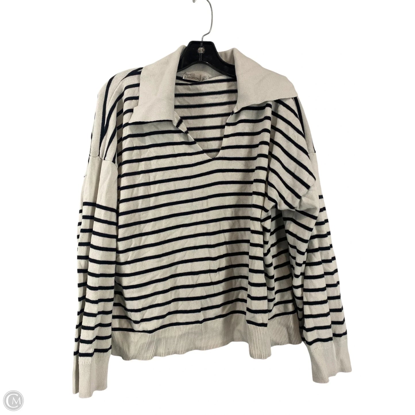 Top Long Sleeve By 89th And Madison In Striped Pattern, Size: L