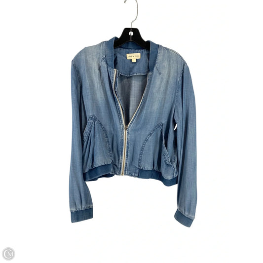 Jacket Denim By Cloth & Stone In Blue Denim, Size: L
