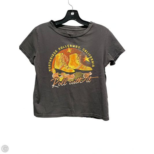 Top Short Sleeve By Anthropologie In Grey, Size: S