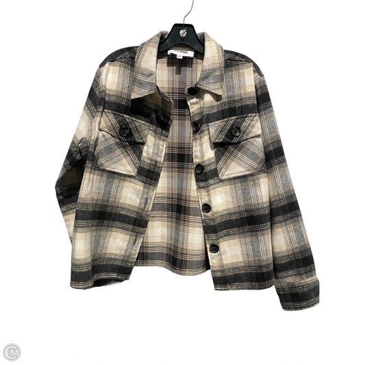 Jacket Shirt By Steve Madden In Plaid Pattern, Size: M