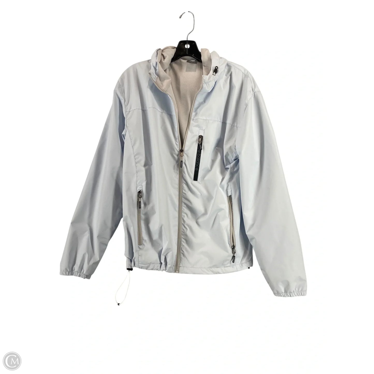 Jacket Windbreaker By New Balance In Grey, Size: S