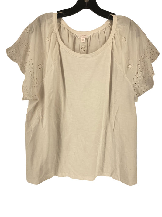 White Top Short Sleeve Lc Lauren Conrad, Size 2x