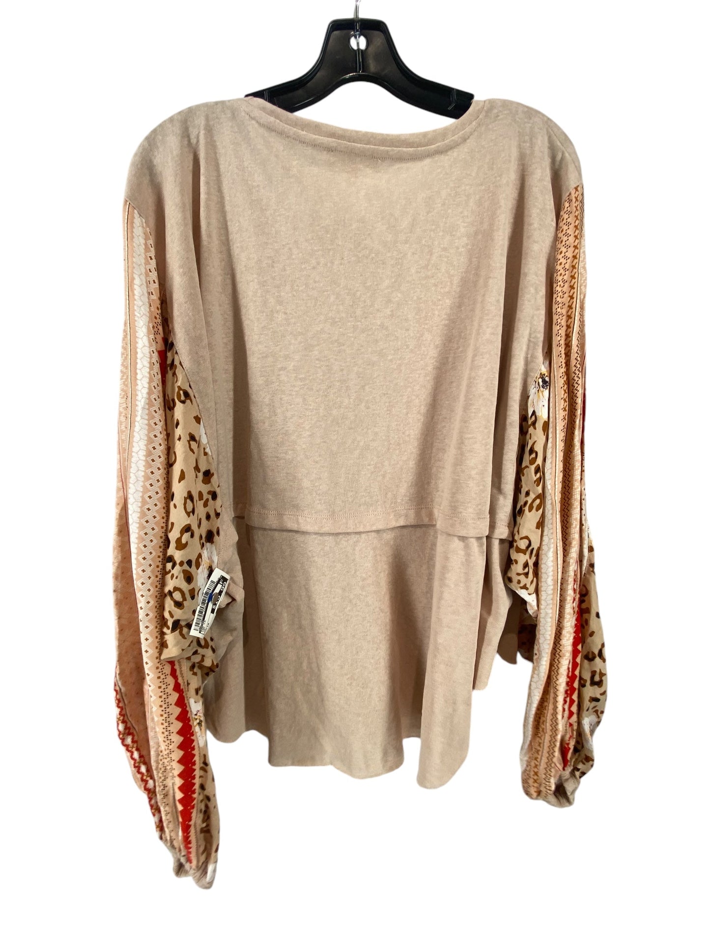 Top Long Sleeve By Easel In Tan, Size: 1x