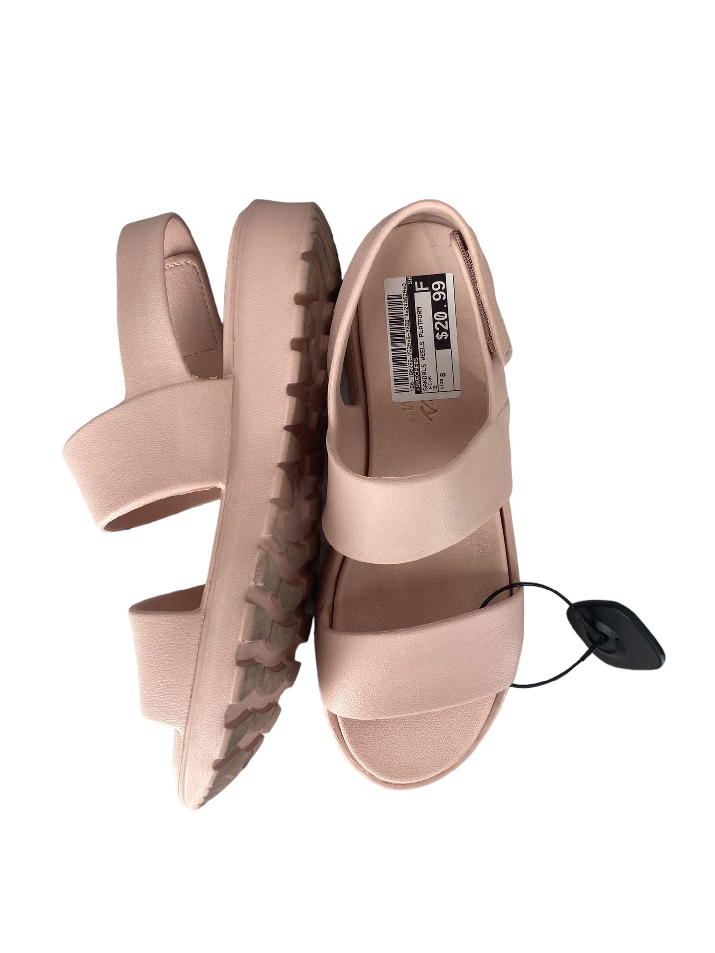Pink Sandals Heels Platform Skechers, Size 8