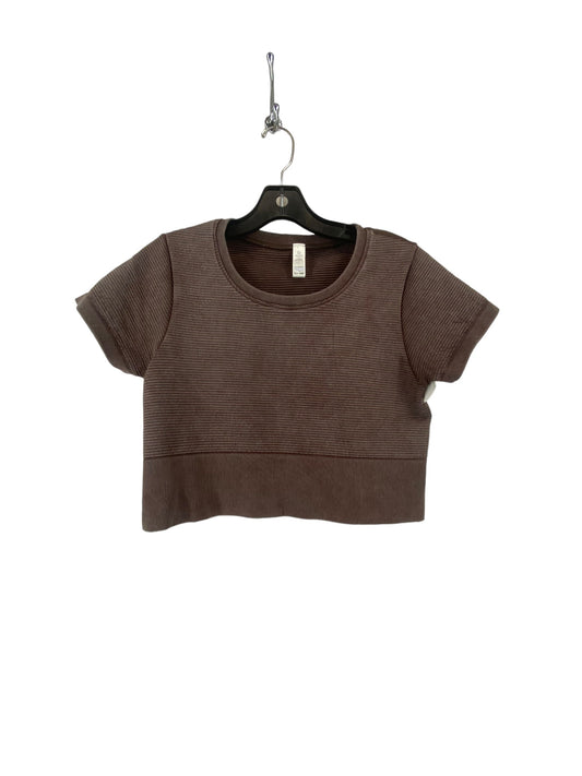 Brown Top Short Sleeve Aerie, Size L