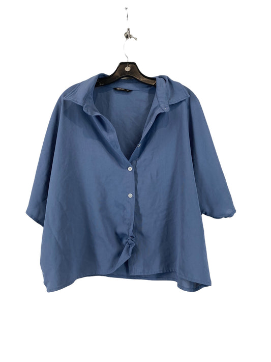 Blue Top Short Sleeve Shein, Size 1x