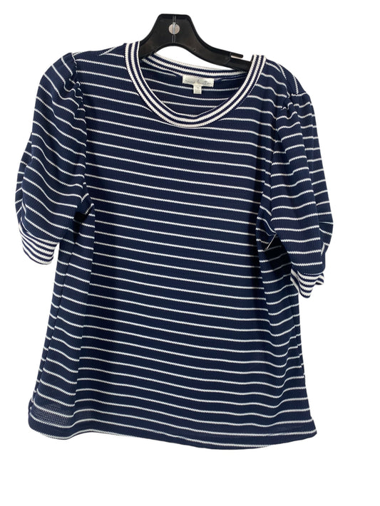 Navy Top Short Sleeve Clothes Mentor, Size M