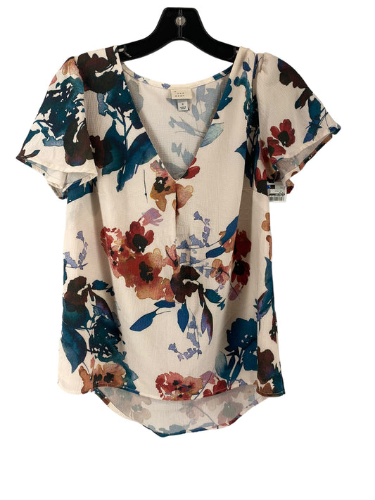 Floral Print Top Short Sleeve A New Day, Size S