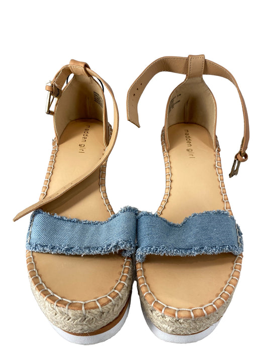 Blue Sandals Heels Platform Madden Girl, Size 8.5