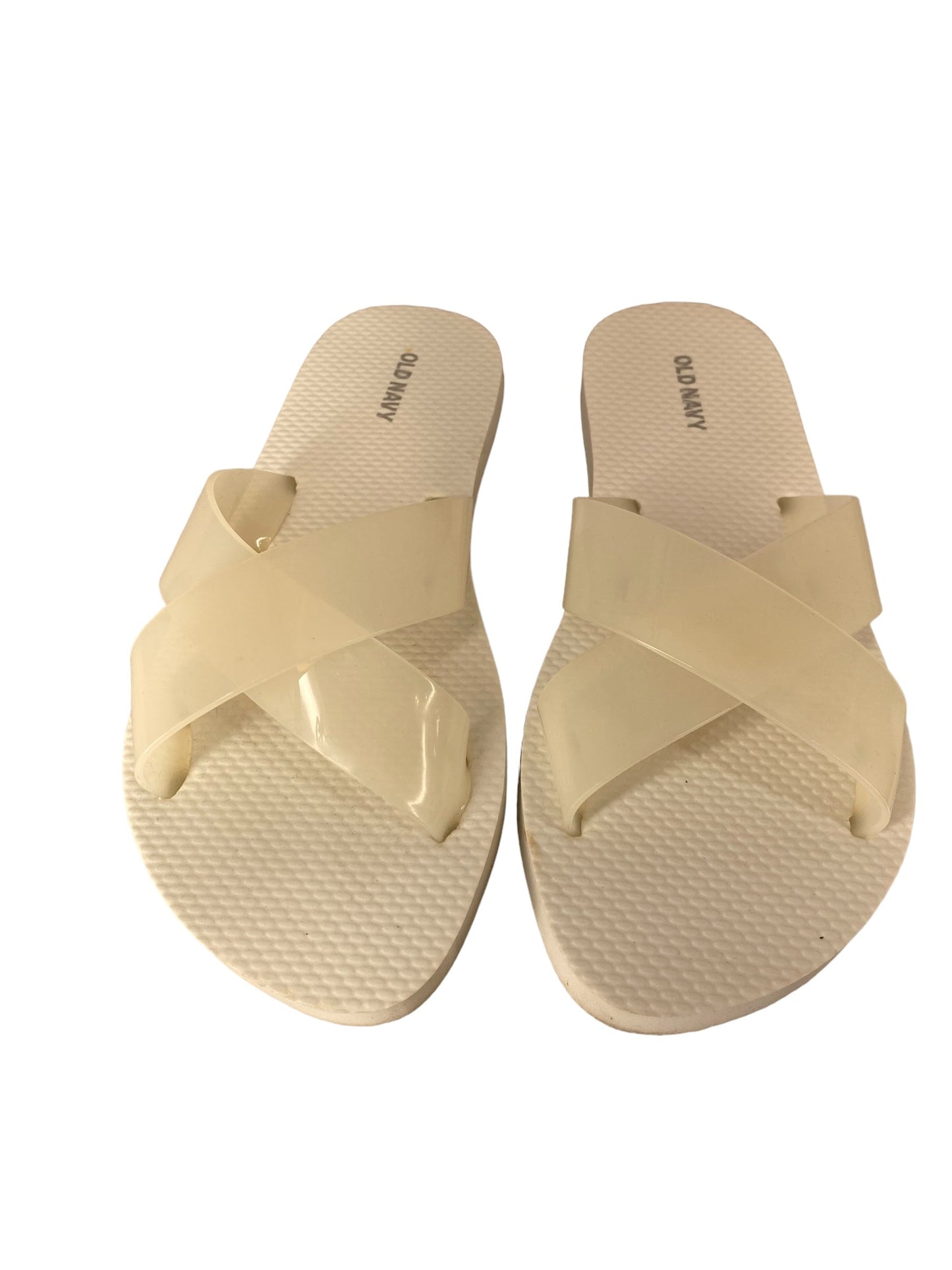 White Sandals Flip Flops Old Navy, Size 7