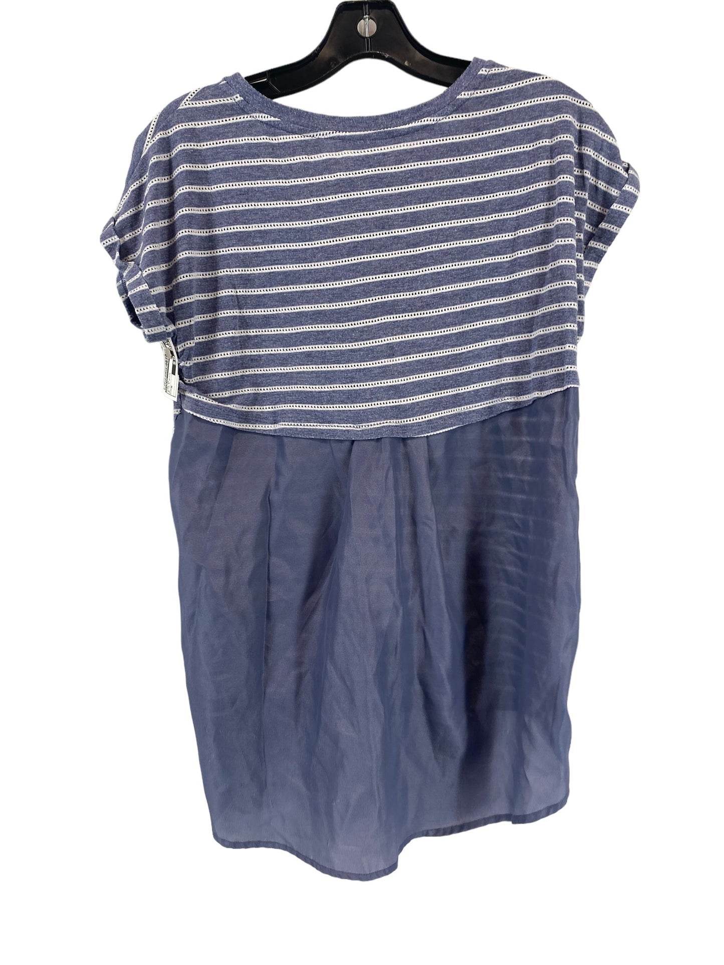 Blue & White Top Short Sleeve Stylus, Size M