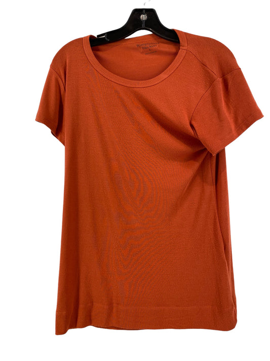 Orange Top Short Sleeve Simply Vera, Size L