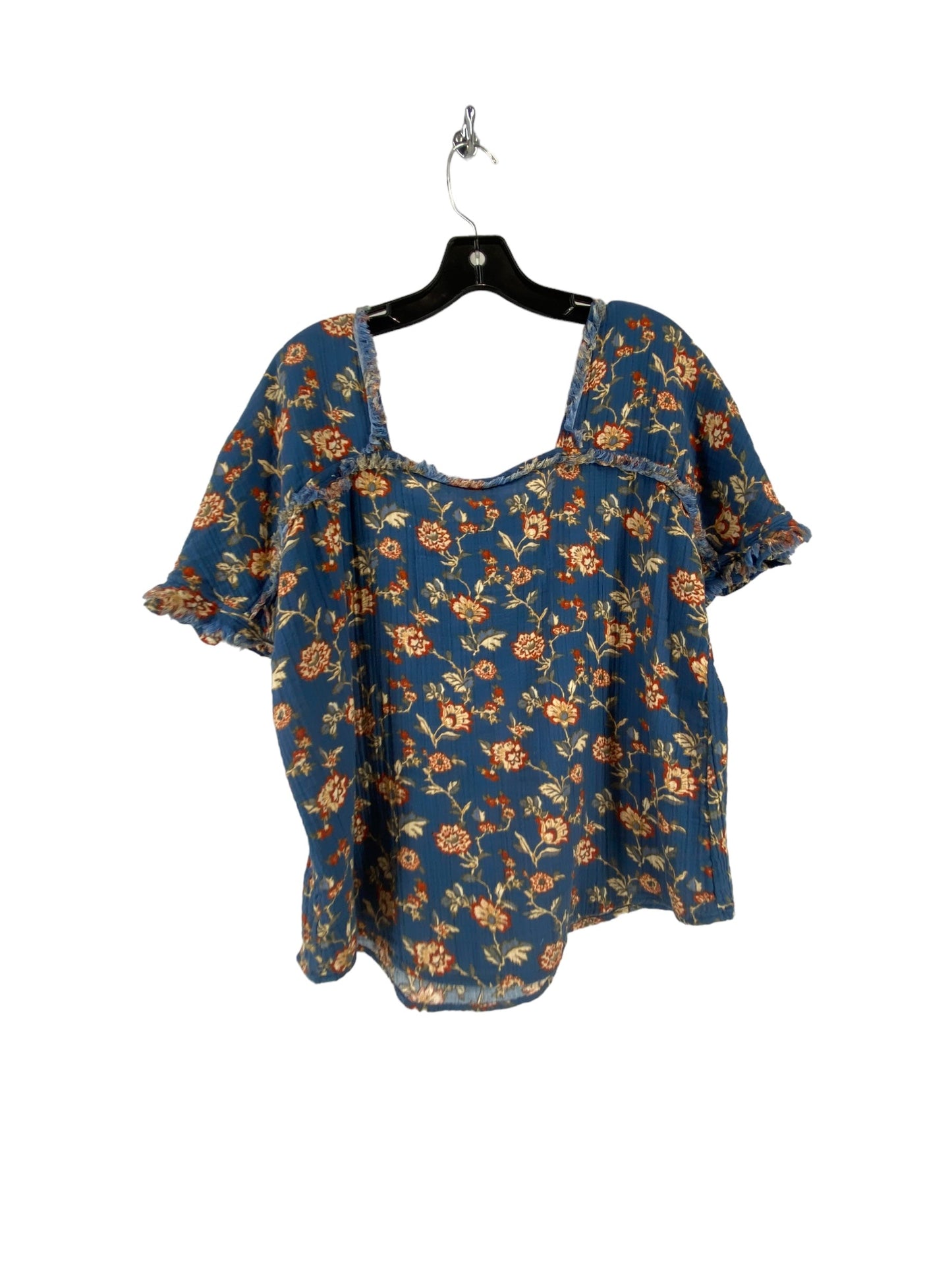 Blue Top Short Sleeve Wonderly, Size M