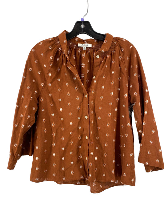 Brown Top Long Sleeve Madewell, Size S