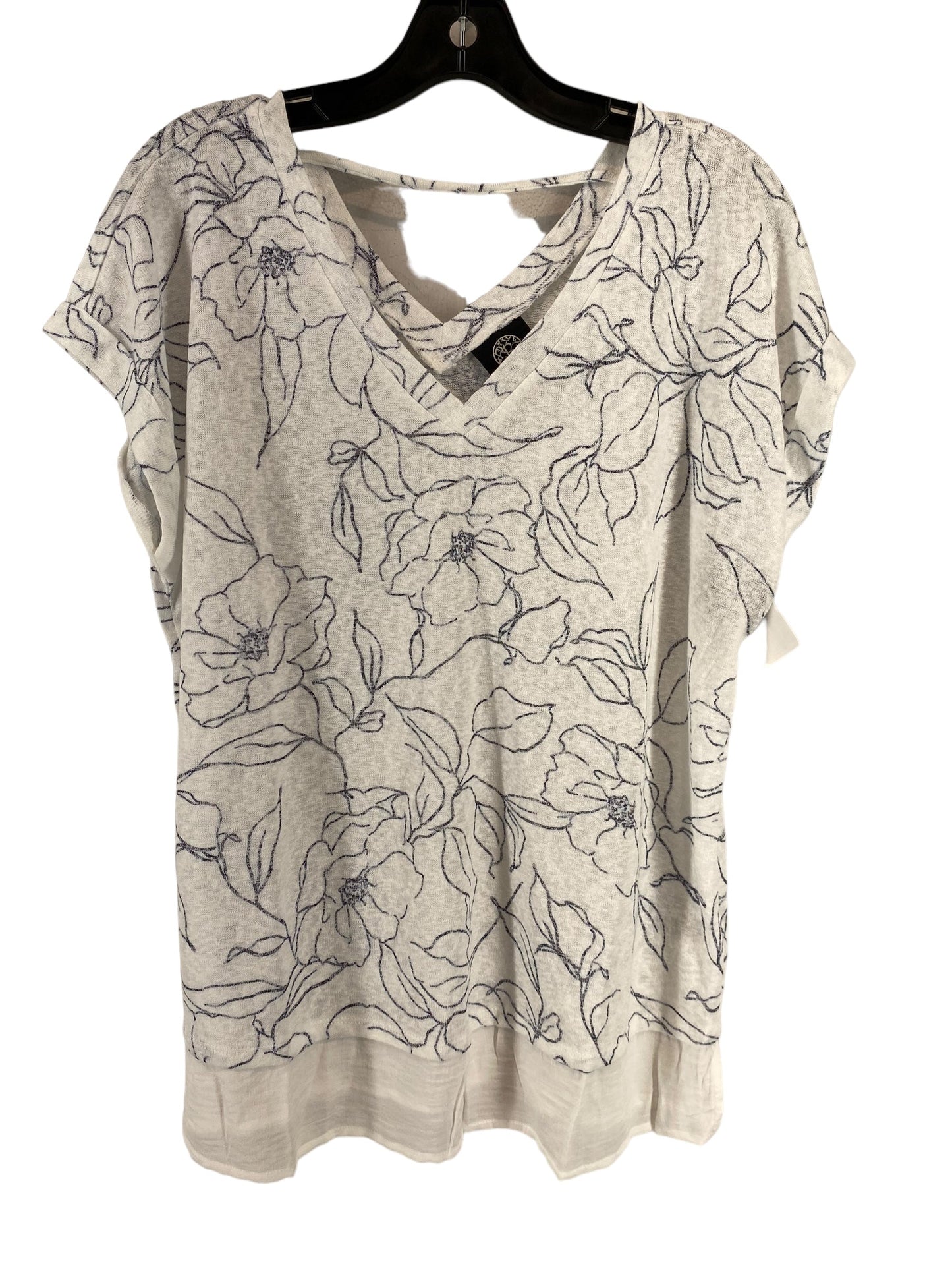 White Top Short Sleeve Bobeau, Size L