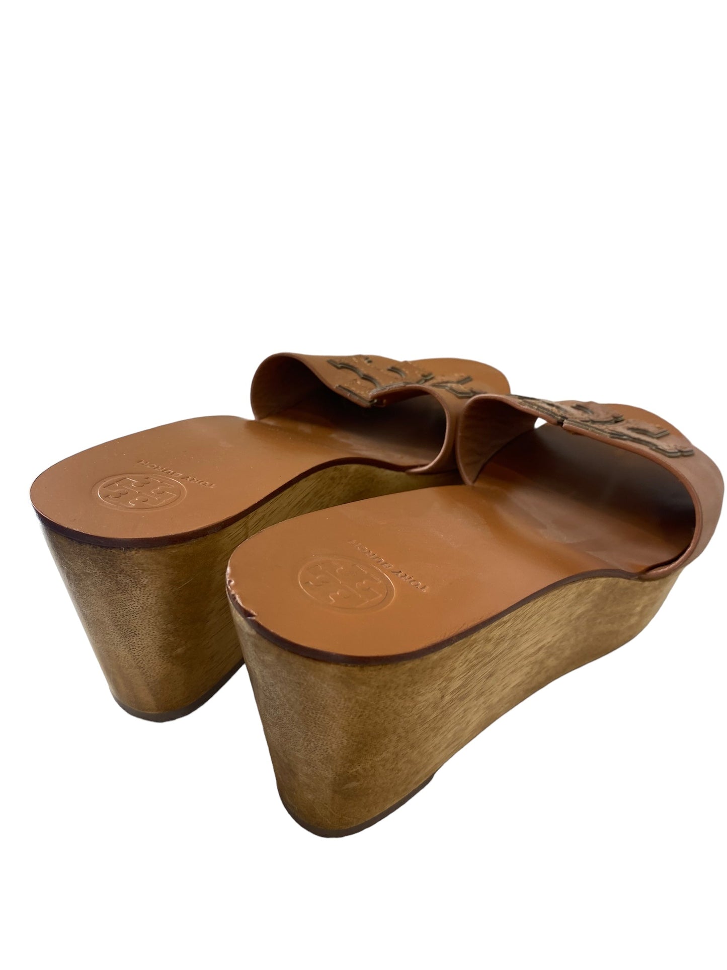 Brown Sandals Heels Platform Tory Burch, Size 10
