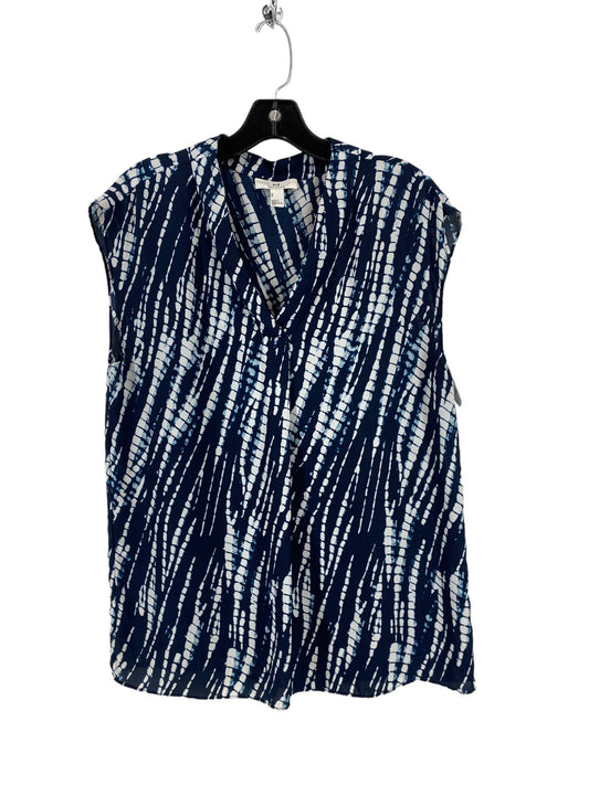 Navy Top Sleeveless Halston, Size M